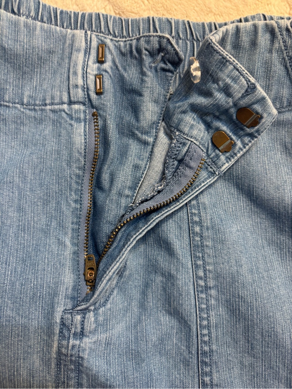 Universal Thread Denim Skirt Size 6 Light Blue Tie-Waist Belt Midi A-Line Jean - Picture 7 of 12